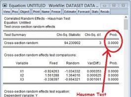 Output Hausman Test Regresi Data Panel dengan Eviews