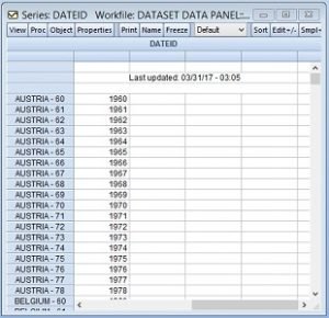 dateid hasil import data panel dari excel ke eviews