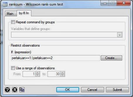 Wilcoxon Rank Sum Test filter STATA