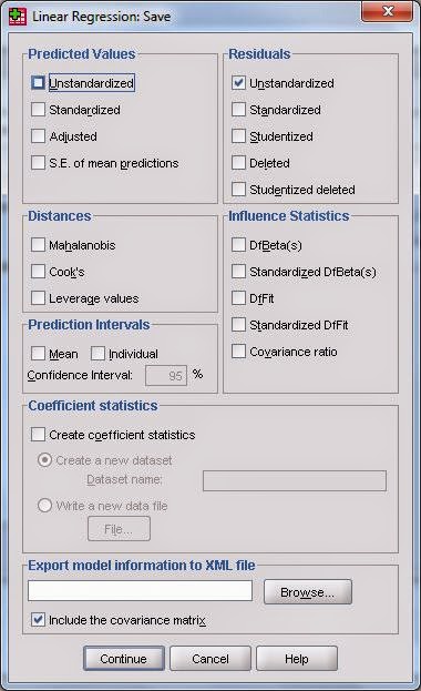 Save Unstandardized OLS